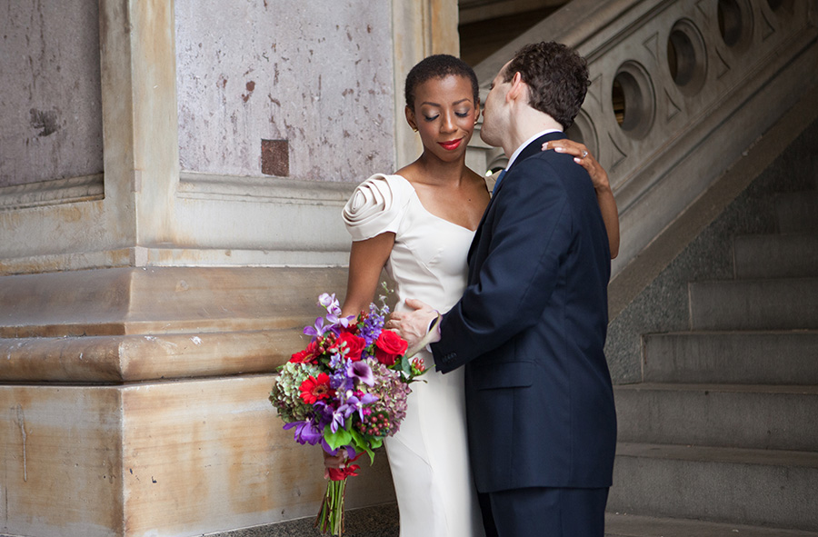Bride and Groom Wedding Portraits at City Hall Philadelphia by Heidi Roland Photography