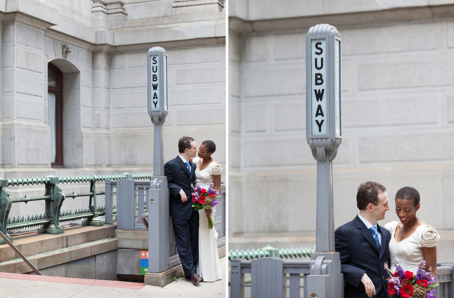 Wedding Photos at Philadelphia subway City Hall