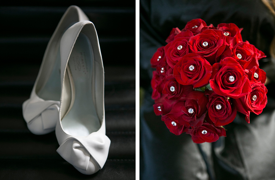 Golden Gates Wedding, Philadelphia Wedding, Heidi Roland Photography, getting ready, Dress photo, red wedding flowers, white wedding shoes