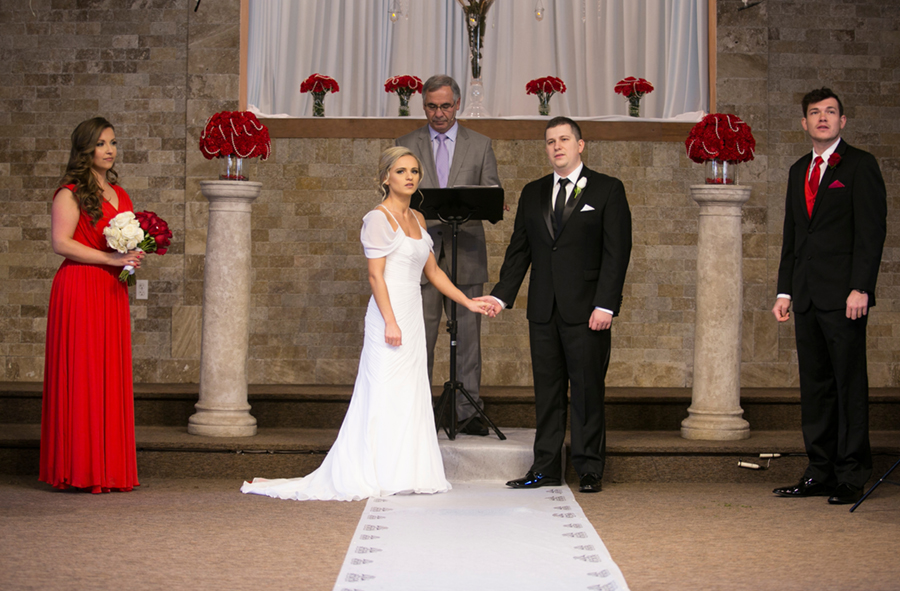 Golden Gates Wedding, Philadelphia Wedding, Heidi Roland Photography, church ceremony, red flower, flower petals 