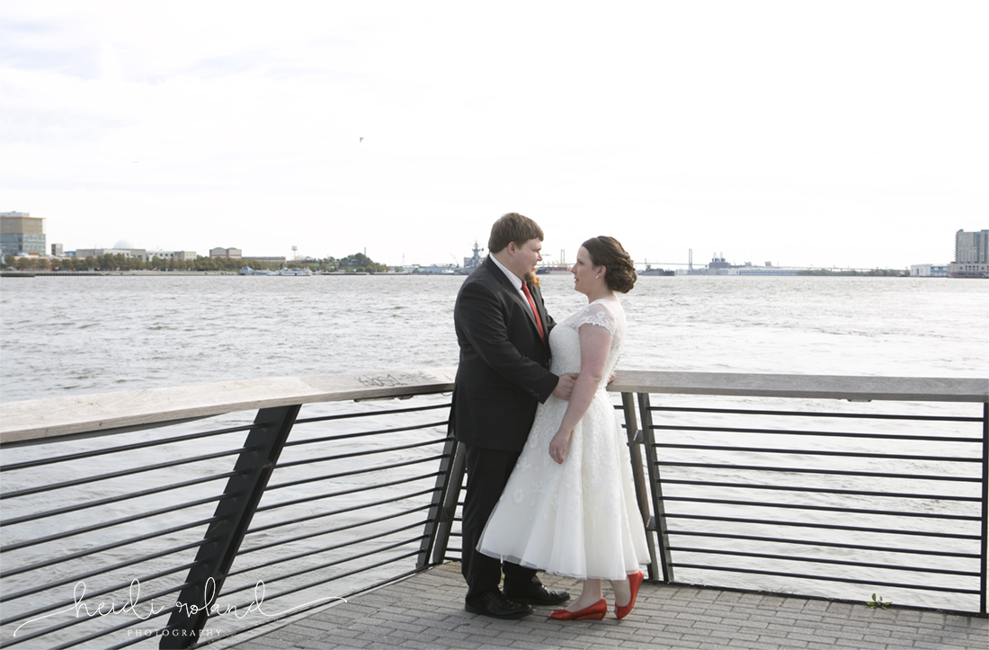 Intimate race street pier wedding, Heidi Roland Photography, bride and groom portraits 