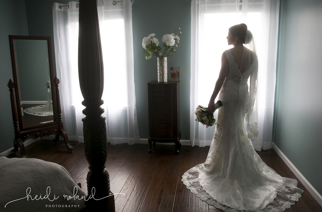 White Manor Country Club, Heidi Roland Photography, bridal portrait by window