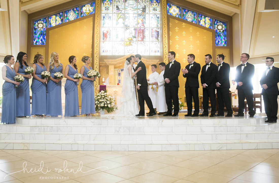 Heidi Roland Photography, first kiss wedding ceremony in curch