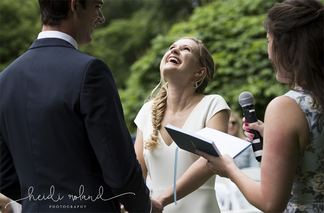 awbury arboretum wedding, outdoor ceremony bride