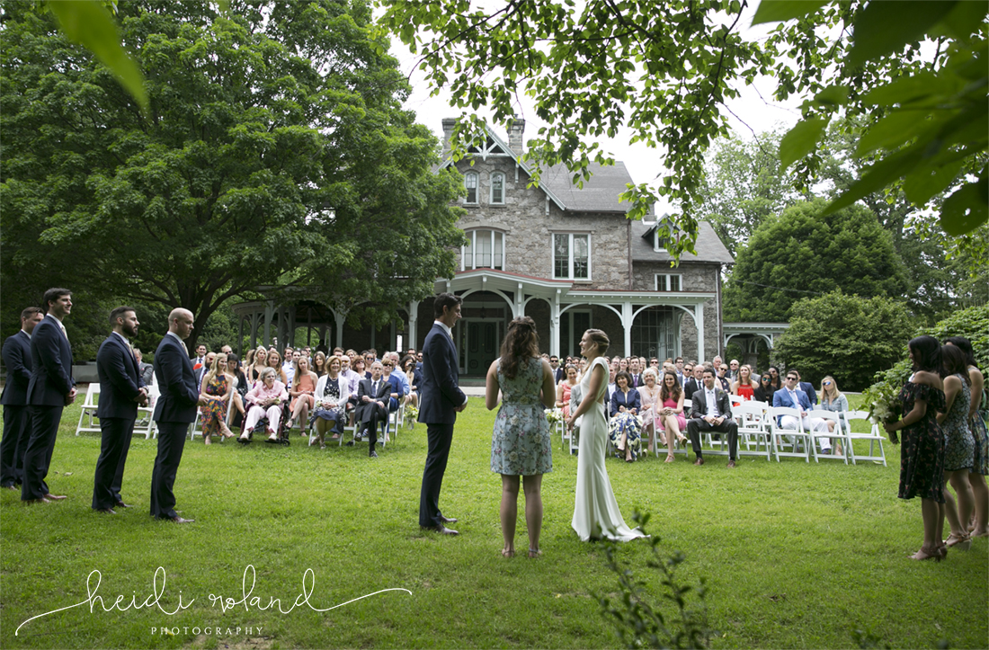 awbury arboretum wedding, garden party ceremony