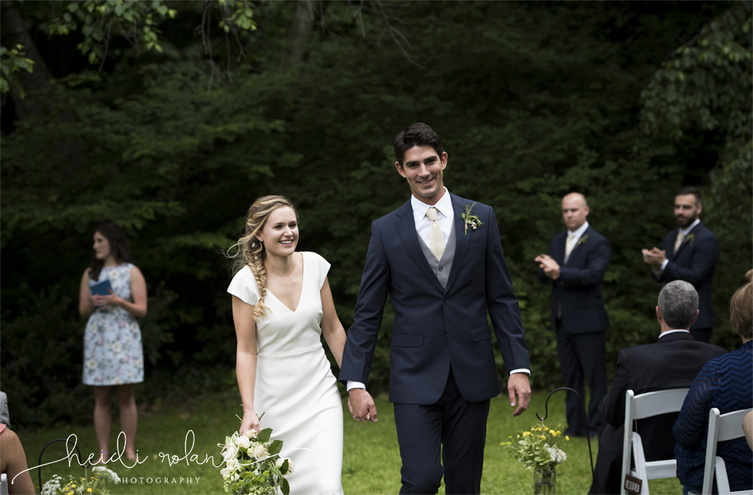 awbury arboretum wedding, bride and groom married