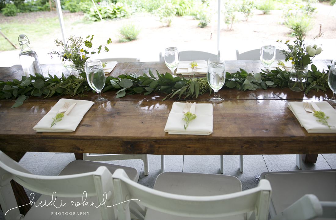awbury arboretum wedding, reception details