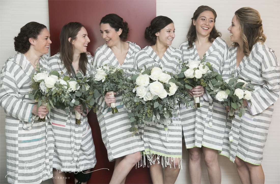 Heidi Roland Photograph, wedding robes, bridesmaids, beautiful blooms