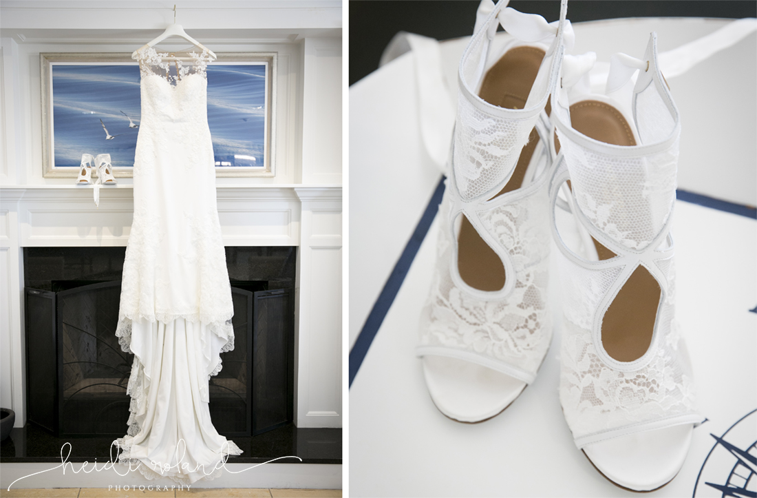 Icona Golden Inn wedding, wedding dress and lace shoes