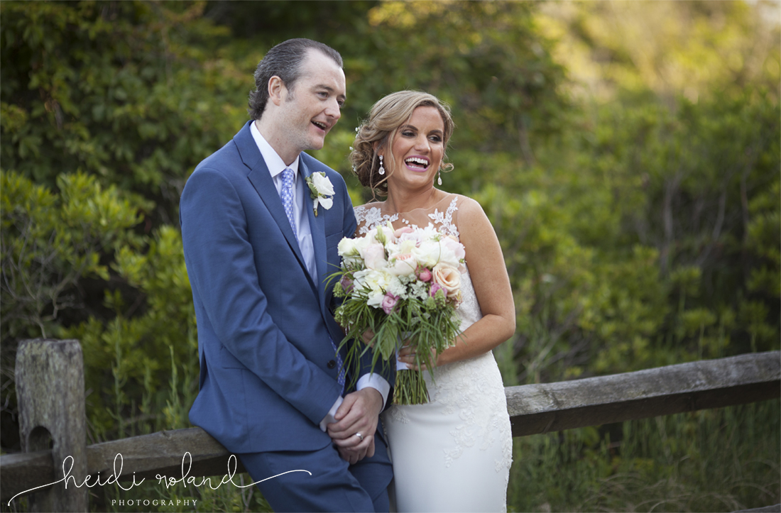 Icona Golden Inn wedding, bride and groom laughing 