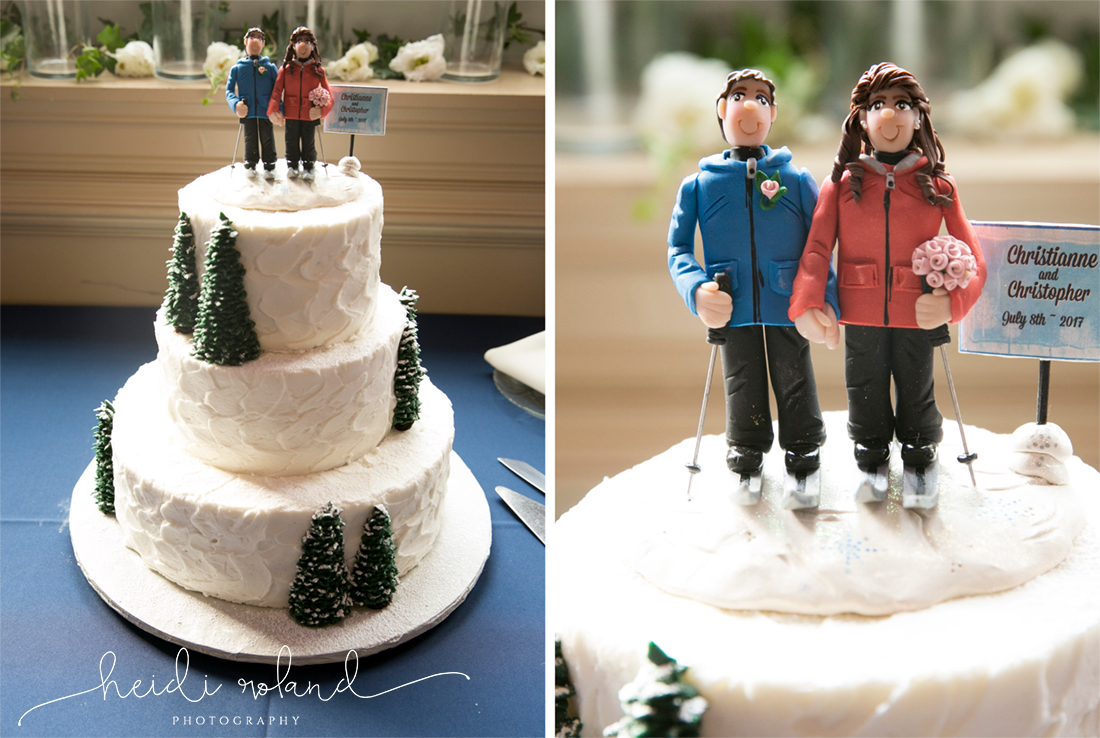 Joseph Ambler Inn Wedding cake skiing