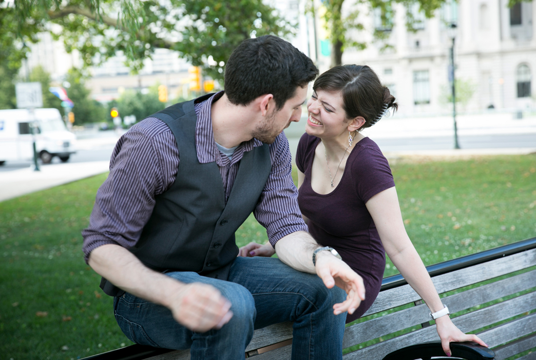 franklin institute engagement, center city Philadelphia couples photo