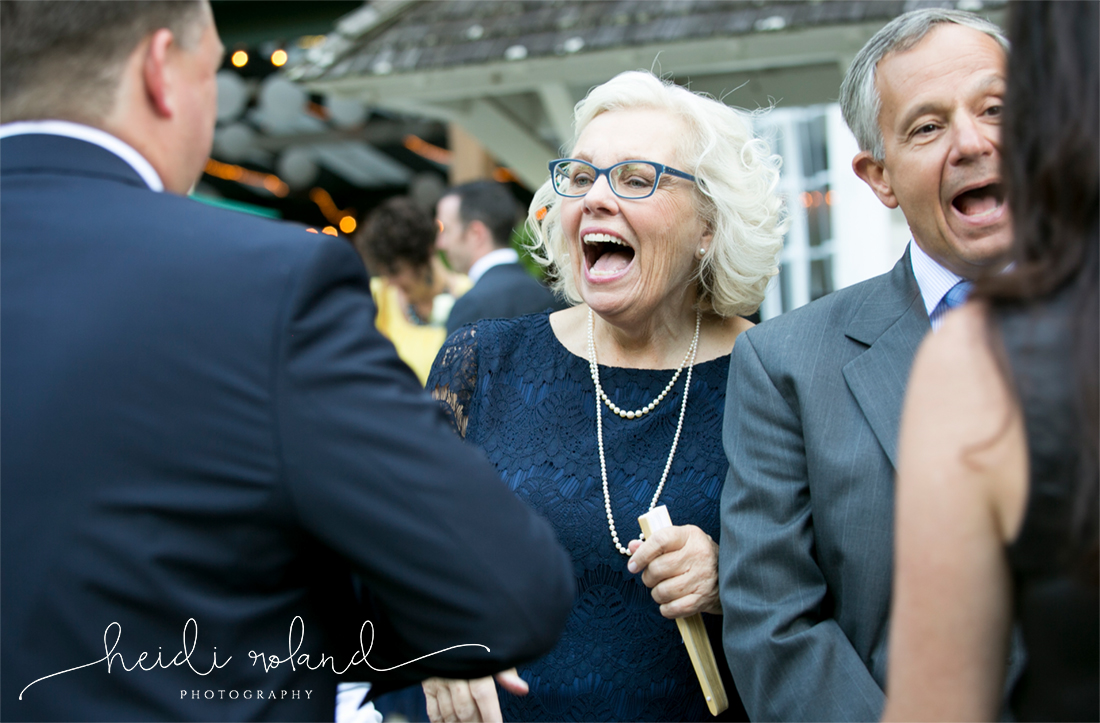 Valley Green Inn Wedding, parents laughing at receiving line
