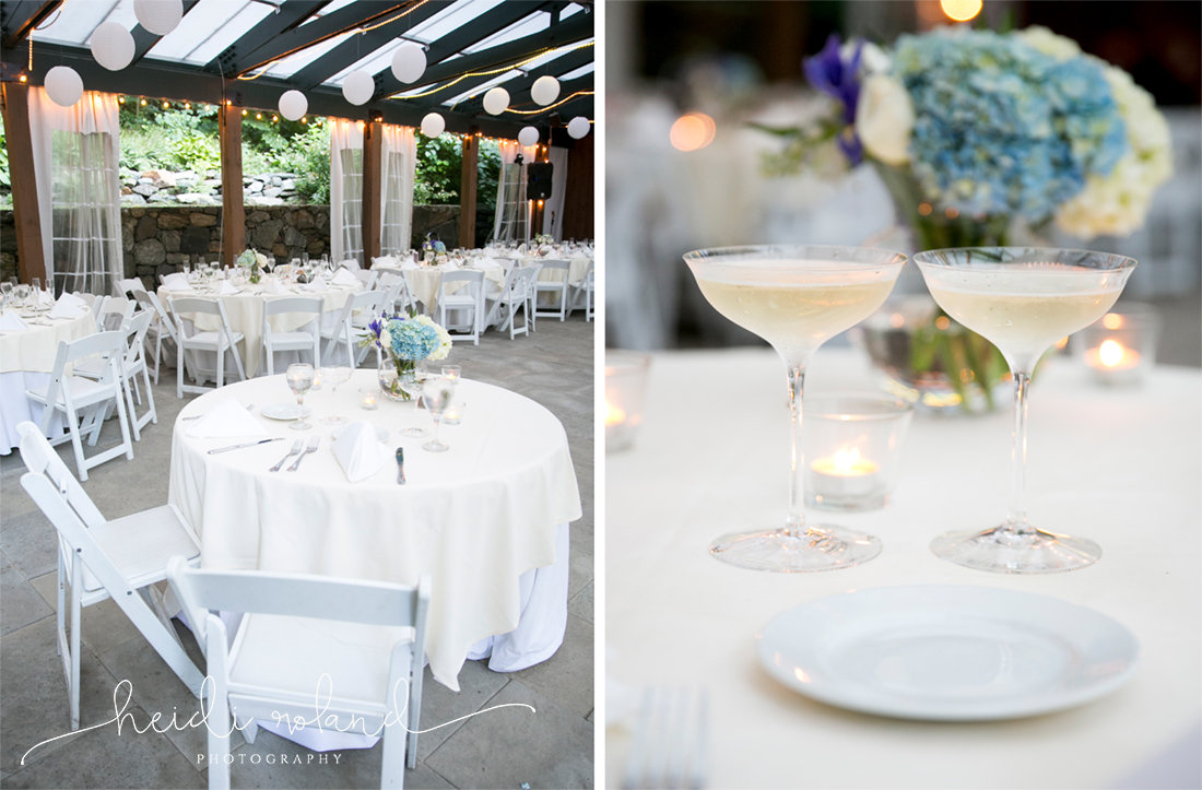 Valley Green Inn Wedding, sweetheart table, champagne glasses