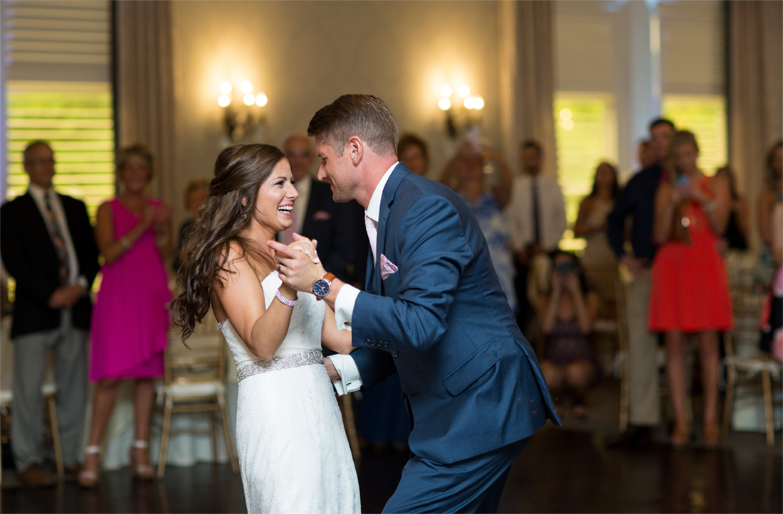 bride and groom first dance Blue Bell Country Club wedding