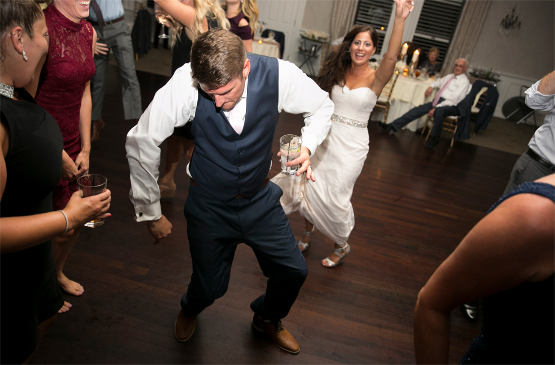 groom and bride on the dancefloor Blue Bell Country Club wedding