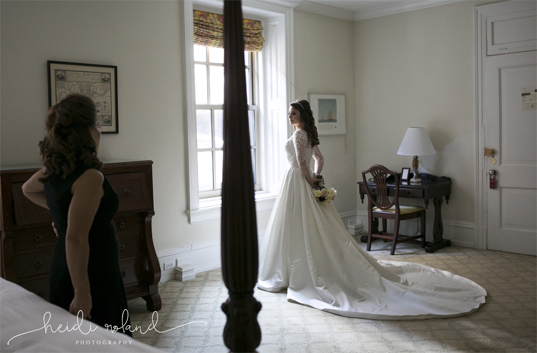 Racquet Club Of Philadelphia Wedding bridal portrait with mom looking