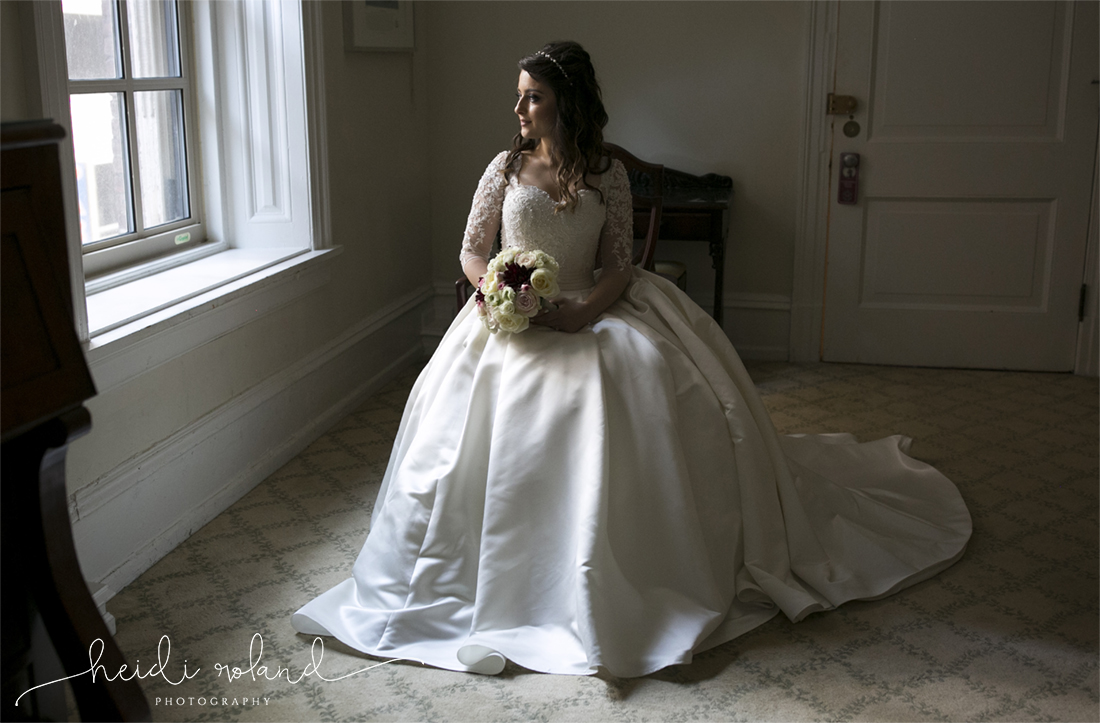 Racquet Club Of Philadelphia Wedding seated bridal portraits