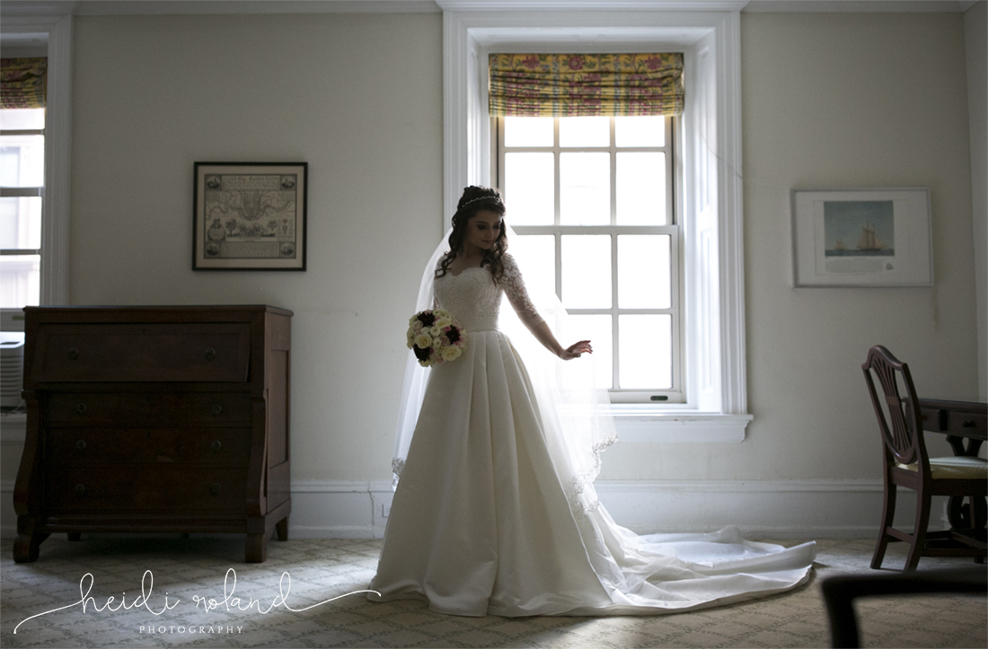 Racquet Club Of Philadelphia Wedding bridal portrait flowing veil