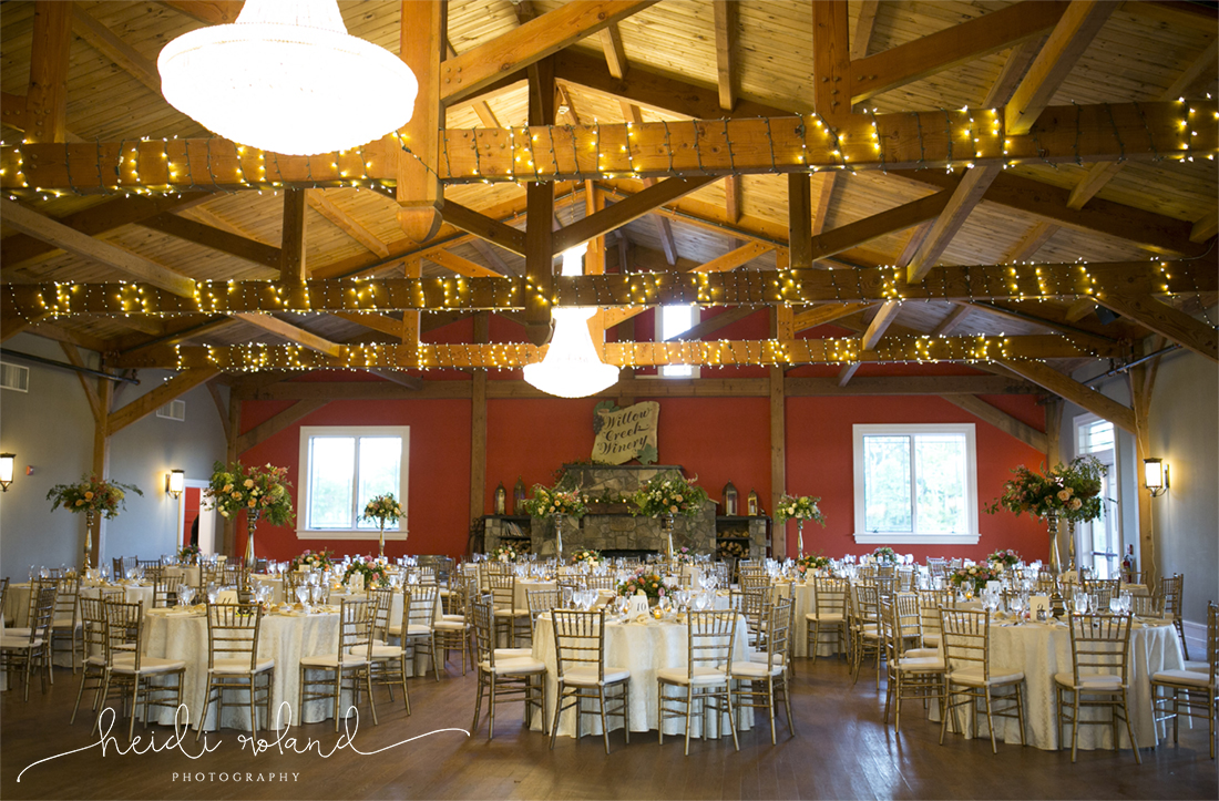 Willow Creek Winery Wedding reception room