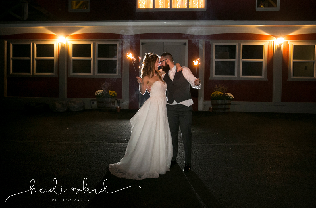 rustic wedding reception barn wedding, Memorytown USA, sparkler shot