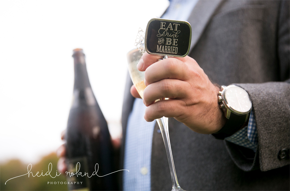 Oreland PA, North Hills Country Club Engagement Session, champagne 
