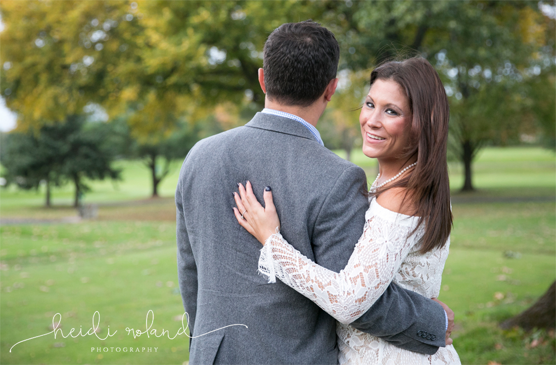 Oreland PA, North Hills Country Club Engagement Session, fall foliage photos