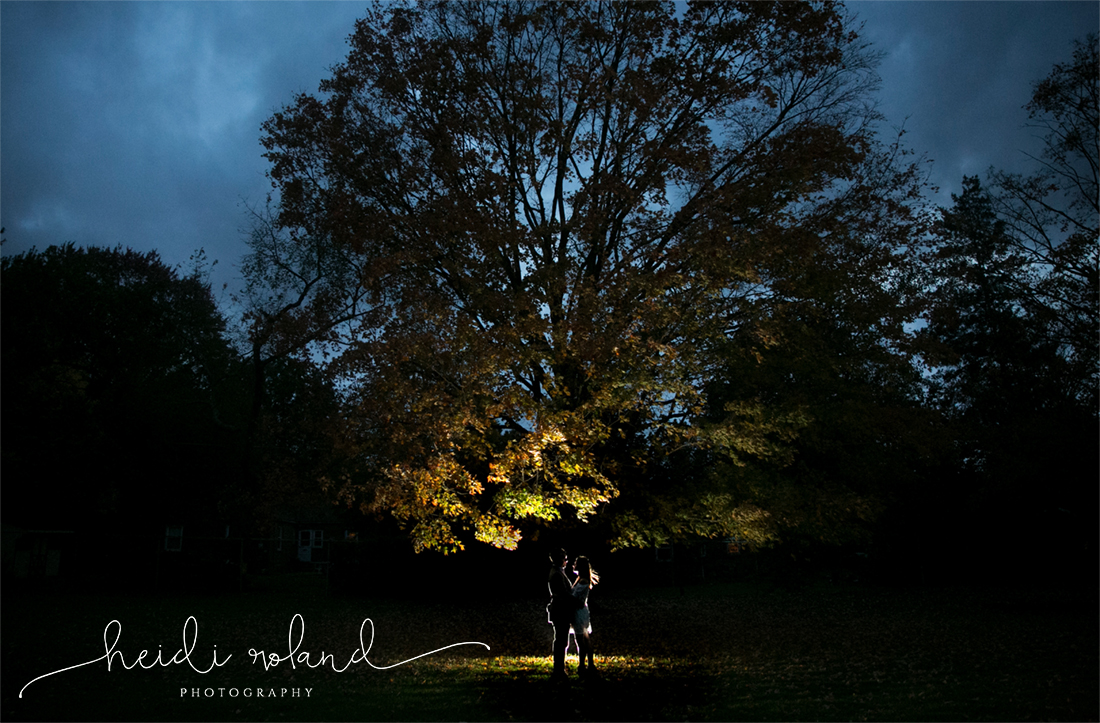 Oreland PA, North Hills Country Club Engagement Session, night shot