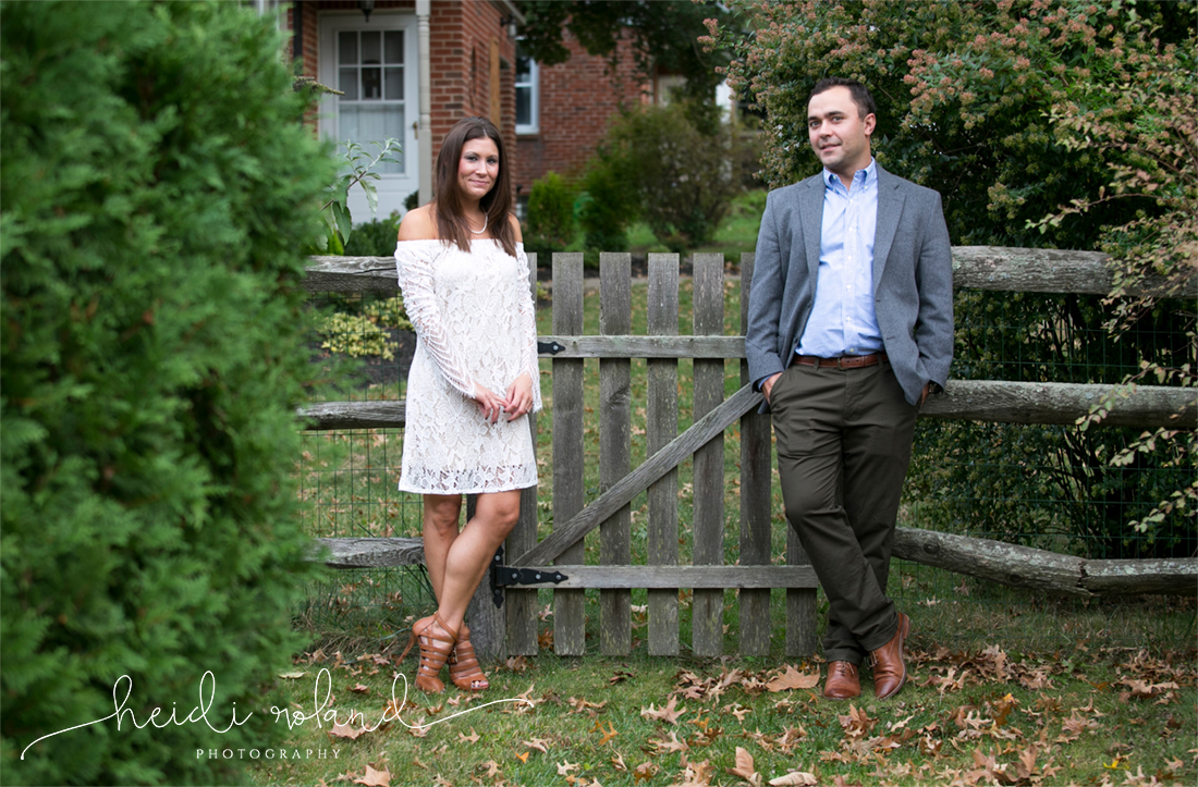 Oreland PA, North Hills Country Club Engagement Session, couple at home