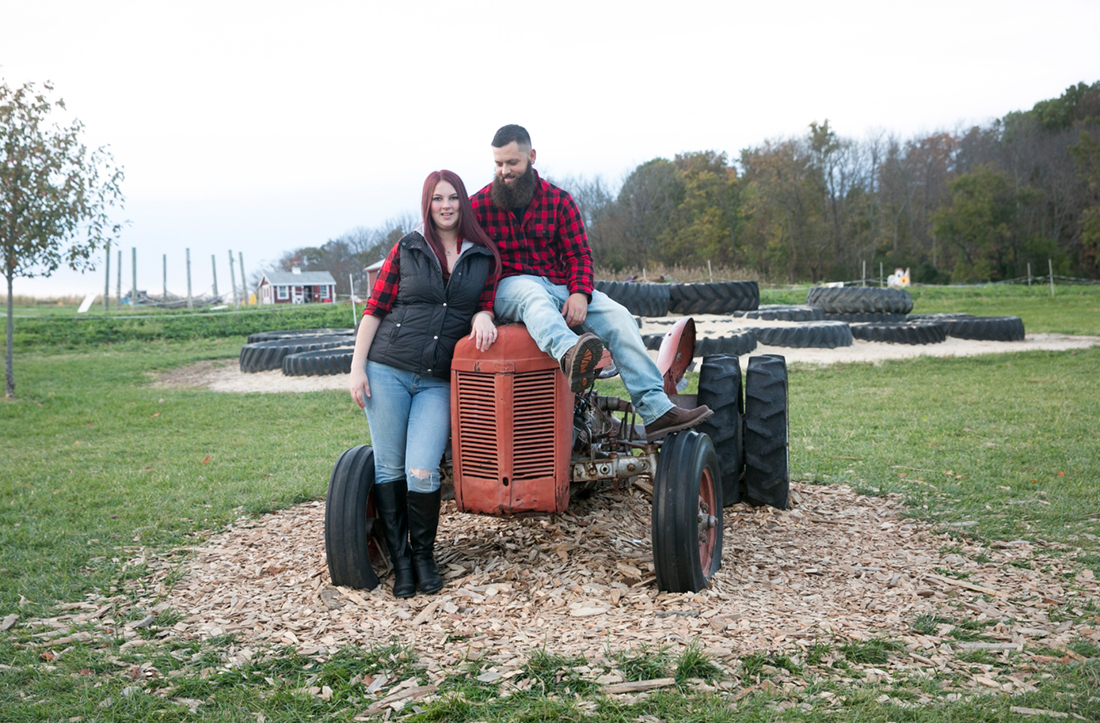Farm Engagement Session, Hellerick's Family Farm, farm tractor portraits 