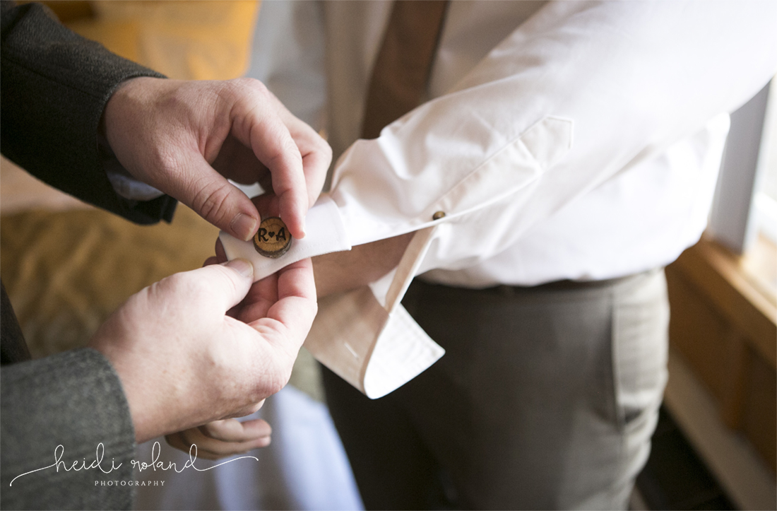 Heidi Roland Photography, Rustic Fall Wedding, wooden custom cufflinks