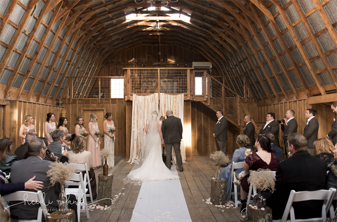 Heidi Roland Photography, Rustic Fall Wedding, bride and groom say i do in barn