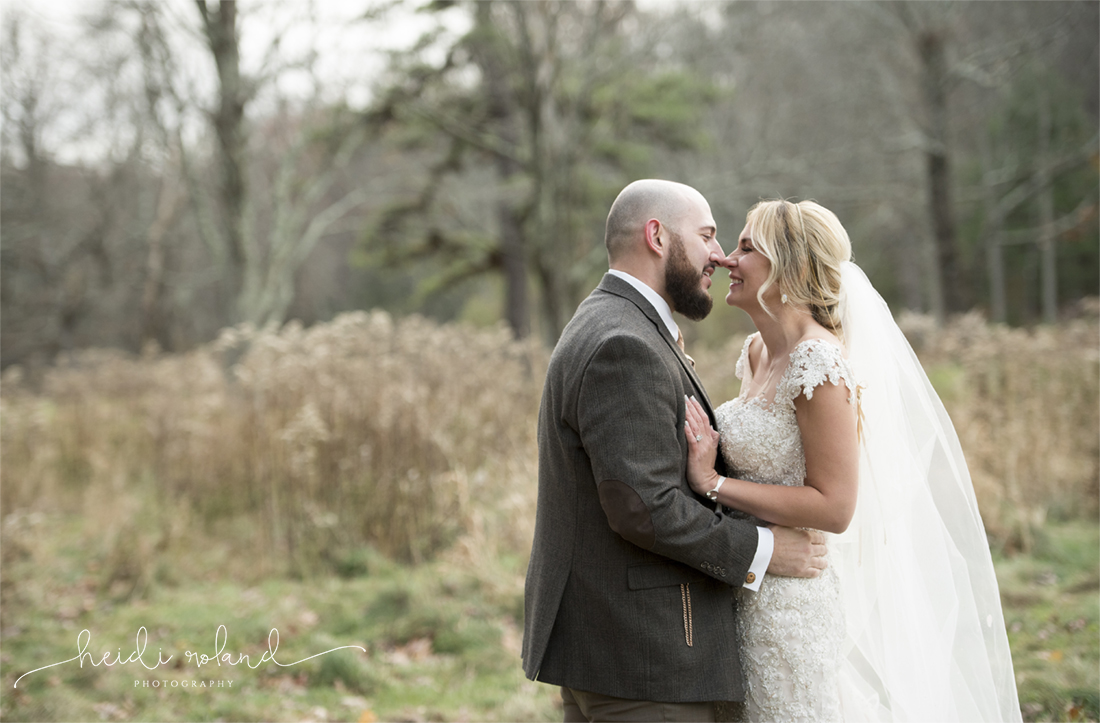 Heidi Roland Photography, Rustic Fall Wedding, bride and groom in a field