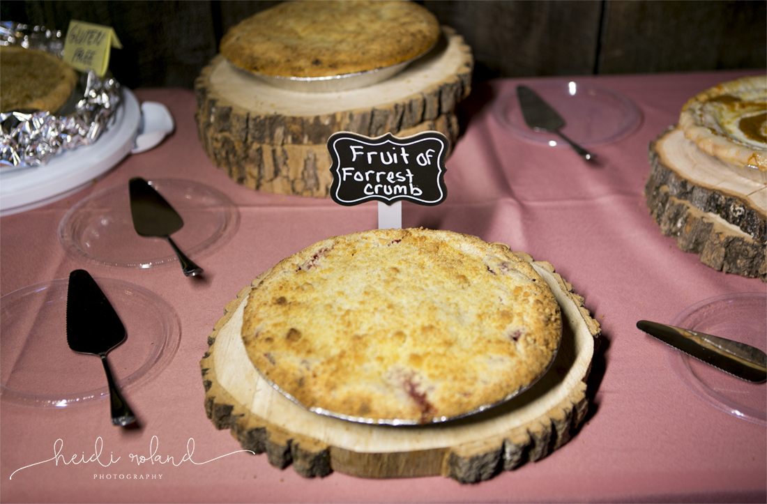 Heidi Roland Photography, Rustic Fall Wedding, village farmer bakery pies
