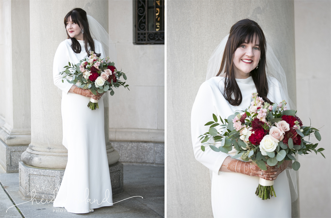interfaith wedding Pomme, bride in white dress