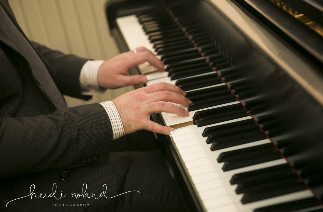 interfaith wedding Pomme, piano player at church wedding