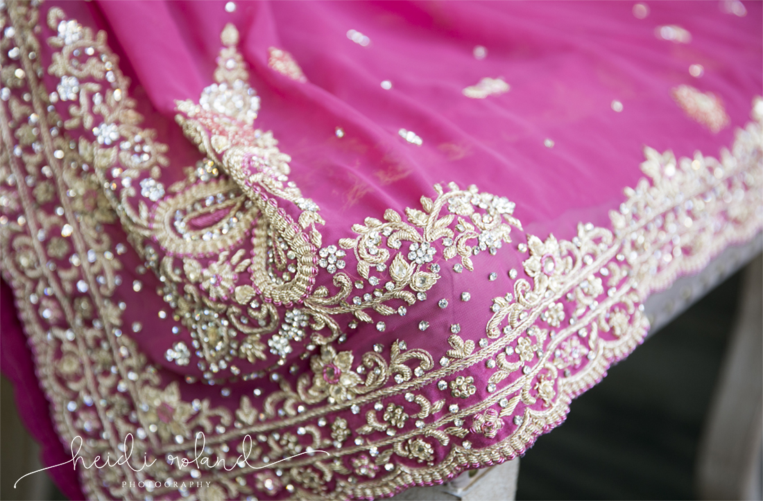 Interfaith wedding Pomme, pink wedding sari