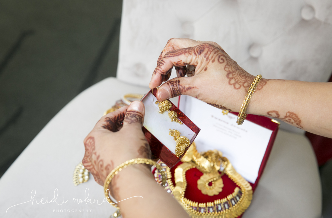 Interfaith wedding Pomme, Indian wedding jewelry and henna hands