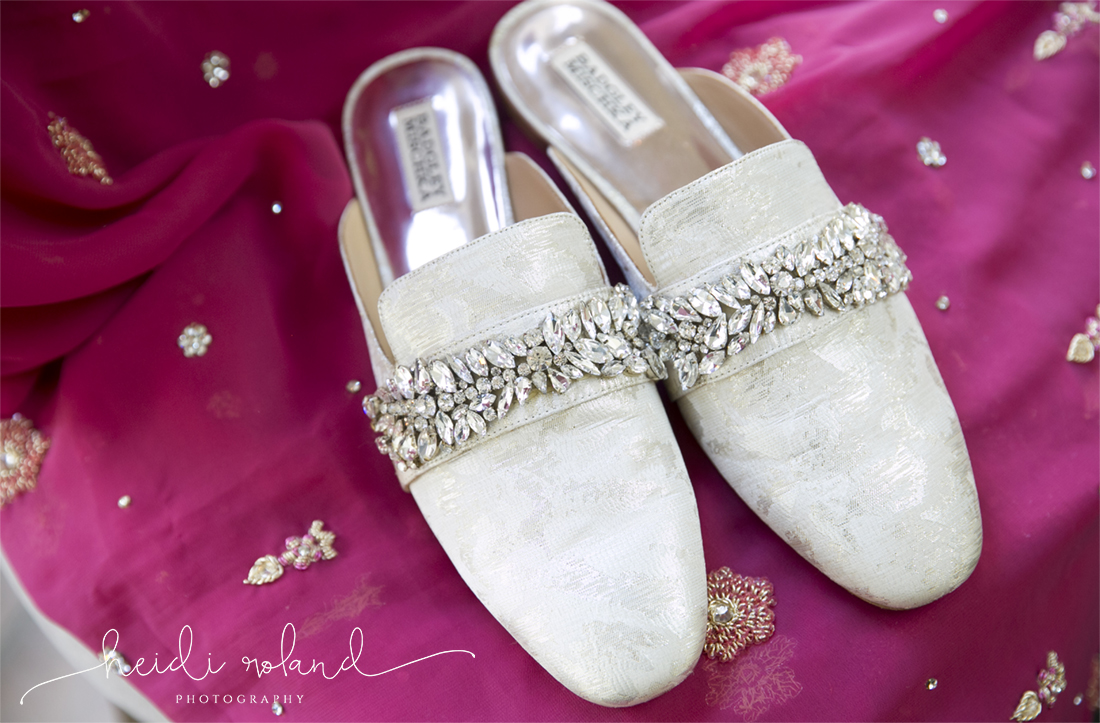 Interfaith wedding Pomme, bride indain wedding shoes