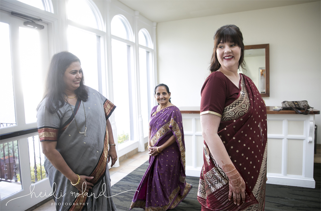 Interfaith wedding Pomme, indian sari