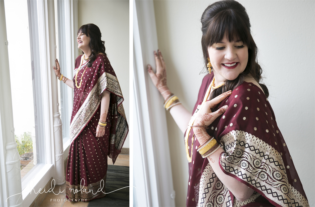 Interfaith wedding Pomme, bride in sari portraits 