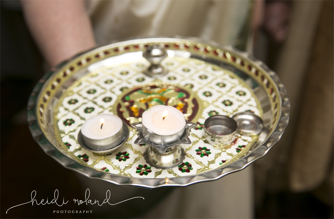 interfaith wedding Pomme, candles Hindu ceremony
