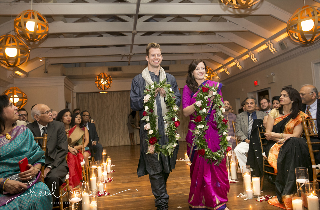 interfaith wedding Pomme, Hindu ceremony processional 