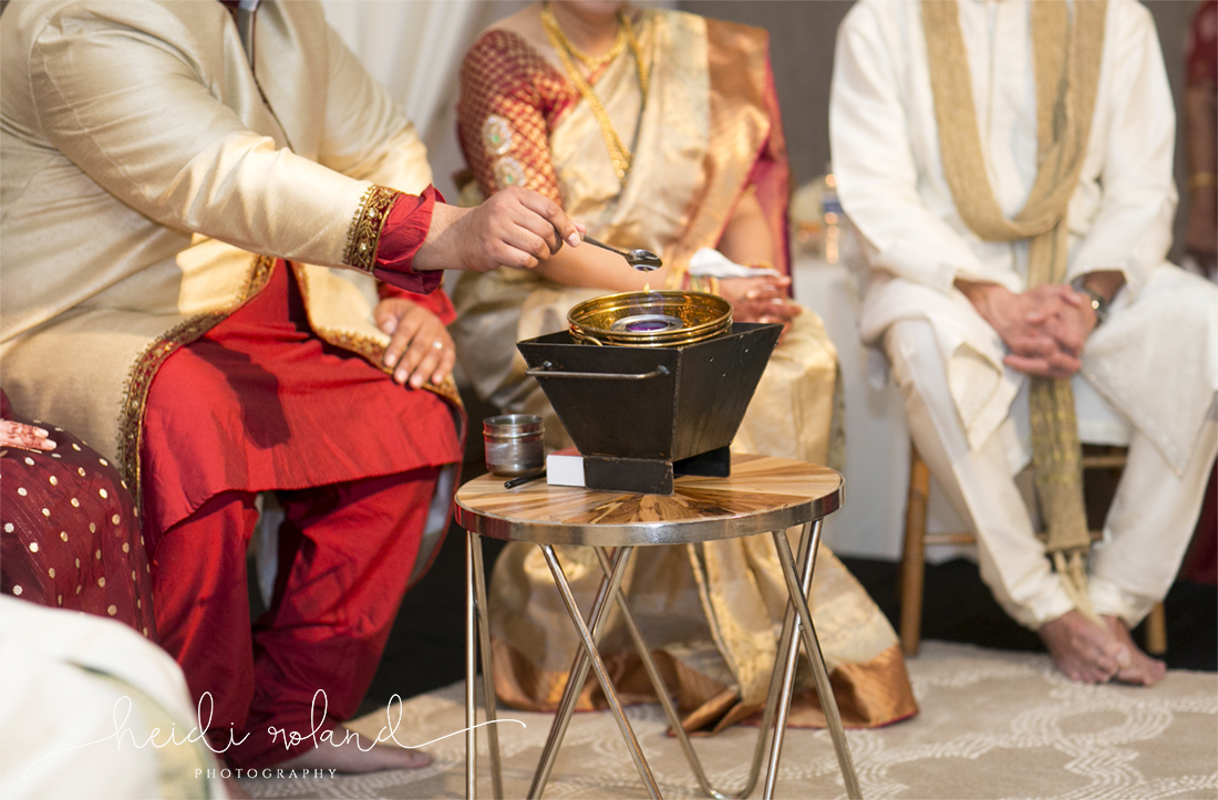interfaith wedding Pomme, Hindu ceremony oil and fire