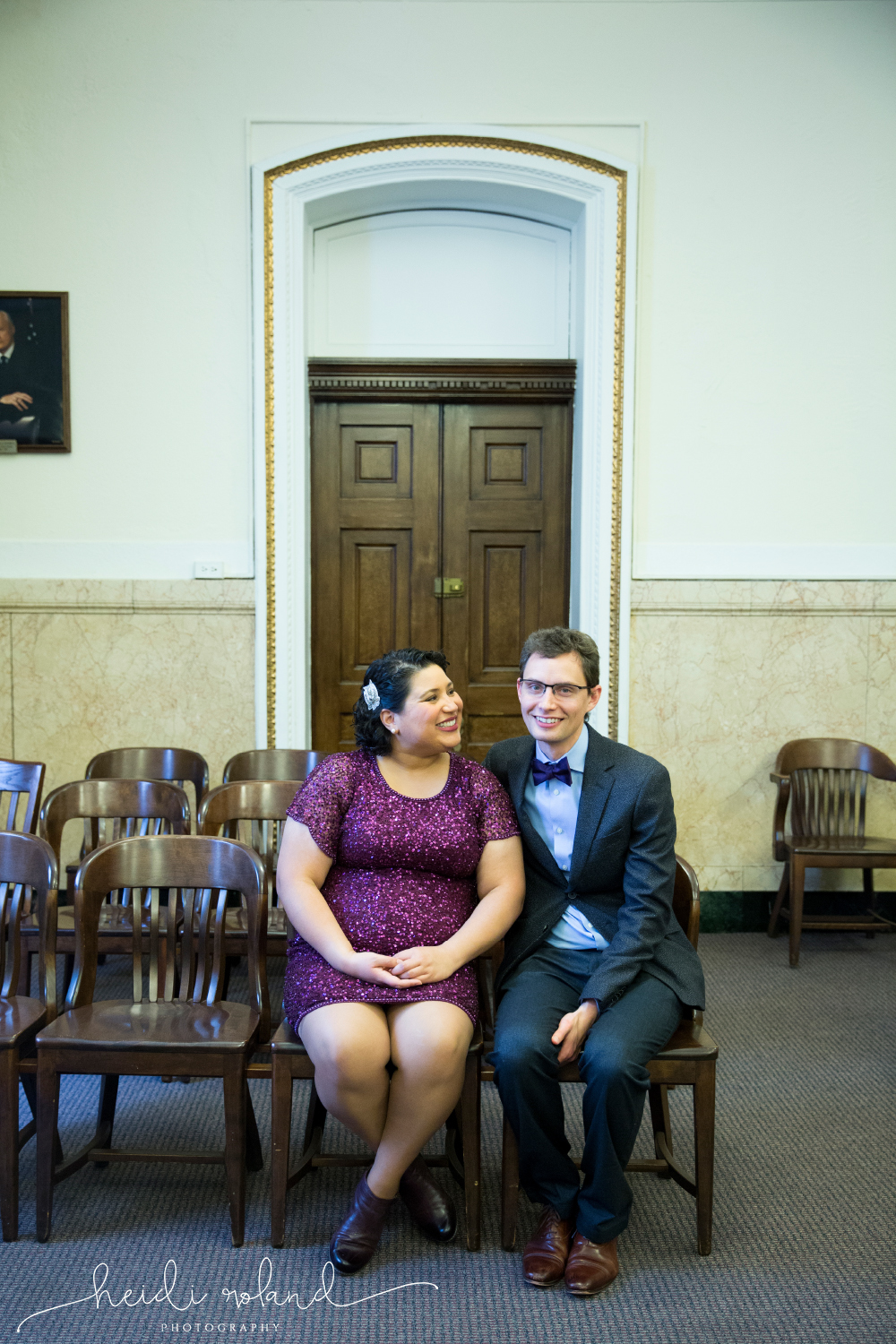 Bride and groom at City Hall Wedding