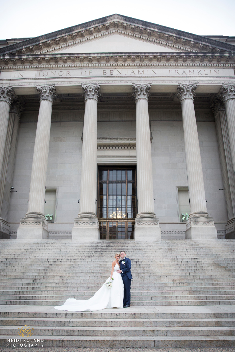 wedding photo at The Franklin Institute
