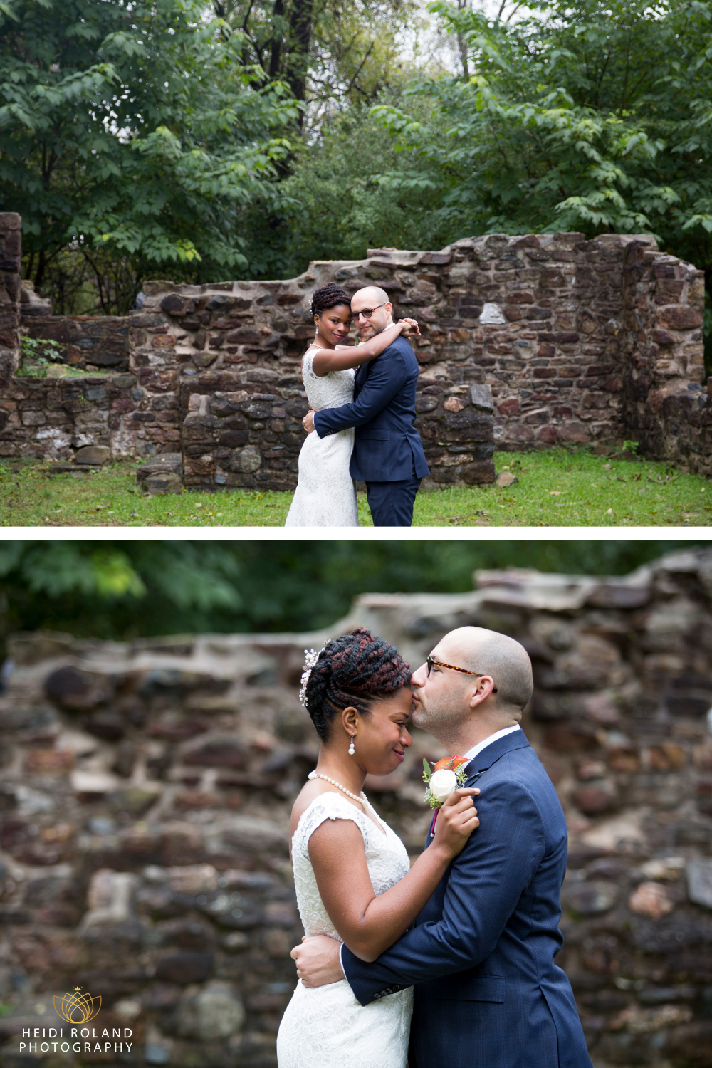 wedding picture at The ruins at Historic Yellow Springs Wedding