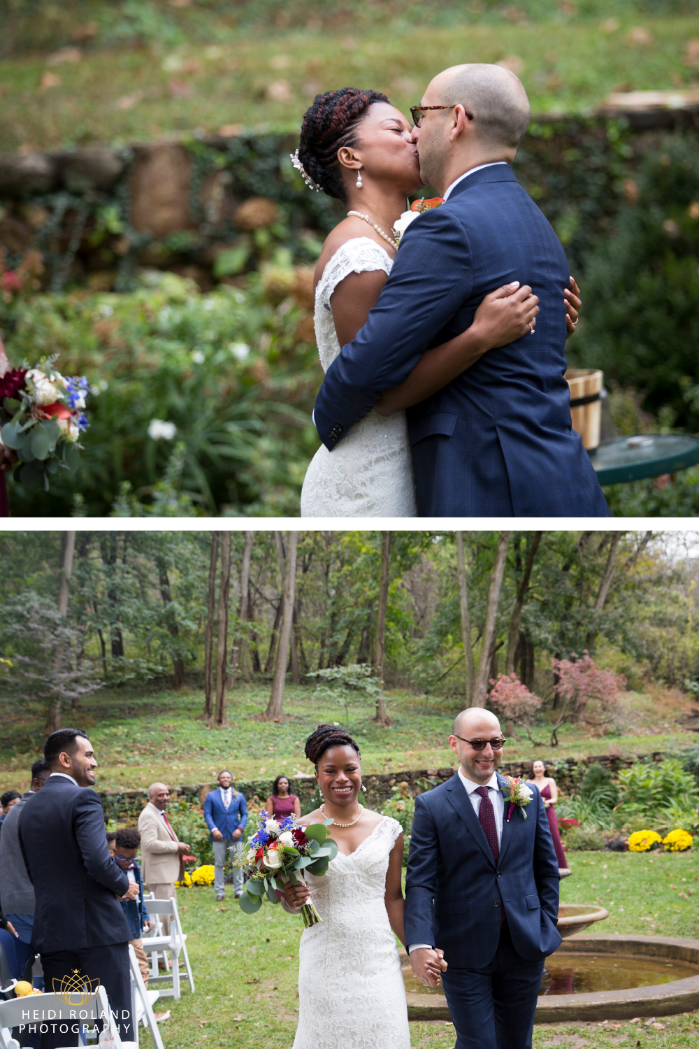 first kiss The Washington at Historic Yellow Springs Wedding