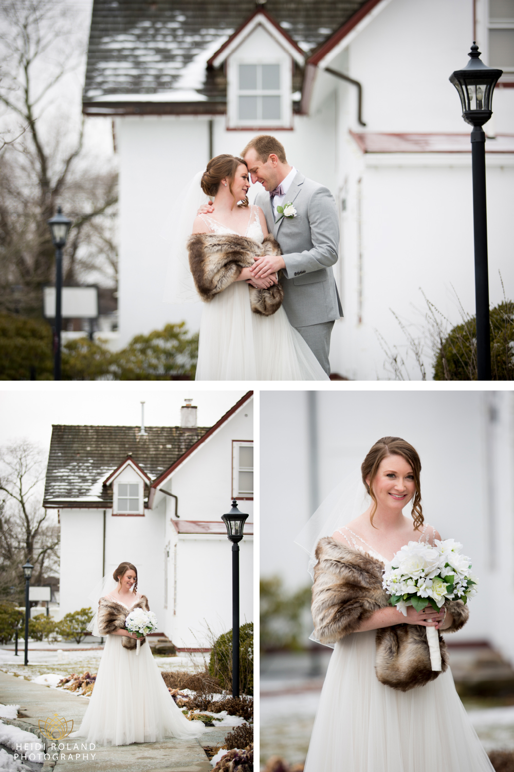 Winter wedding photos bride and groom Heidi Roland Photography