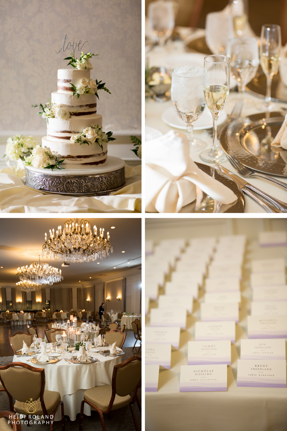 Wedding reception details at Blue Bell Country Club